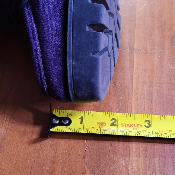 Velvet Platform Ankle Boots - Purple 6.5 Lace Up Bootie - Picture 7 of 11